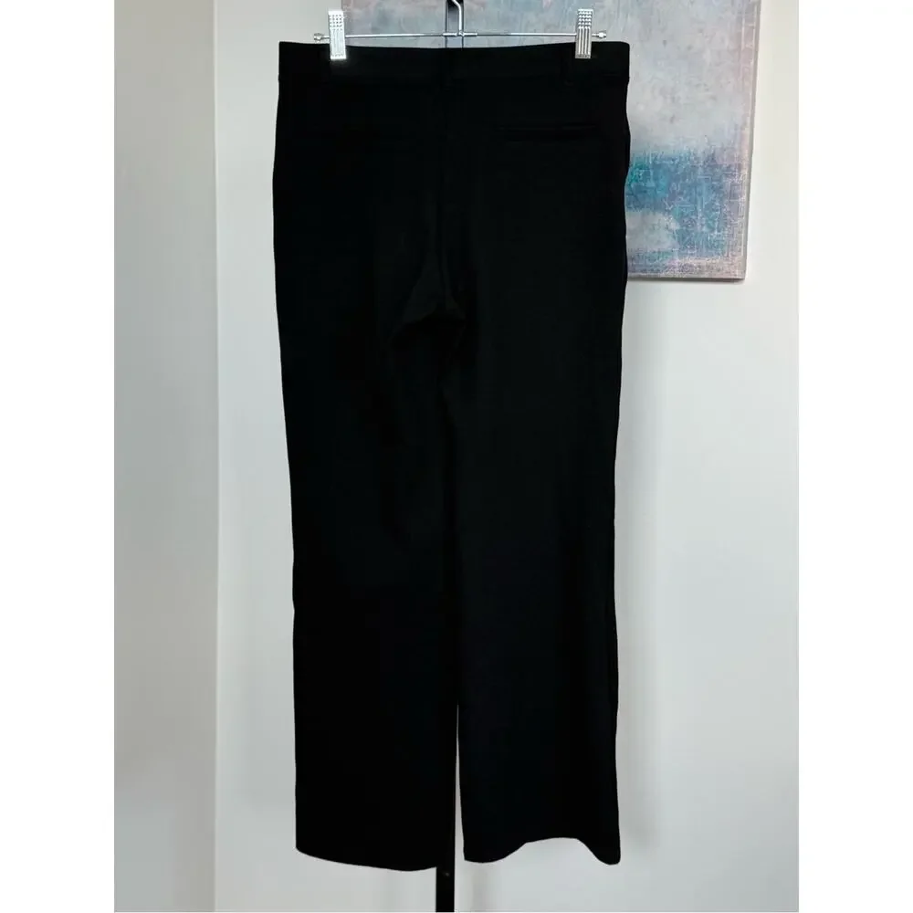 NEW Quince Ultra Stretch Ponte Bootcut Pants Medium Petite 30 Black Pull On NWT